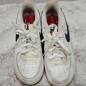Nike Kids White and Navy Sneakers